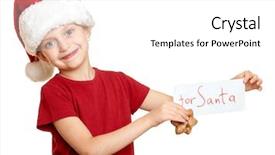  Presentation with cookies christmas - Slide deck enhanced with pan card - girl in santa hat background and a  colored foreground