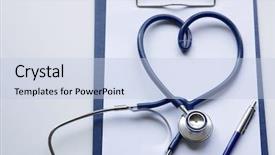  Presentation with clipboard stethoscope - Cool new theme with conceptual design about search engine optimization with search bar and wrench backdrop and a sky blue colored foreground