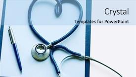  Presentation with clipboard stethoscope - Presentation having pan card - medical clipboard and stethoscope background and a light blue colored foreground