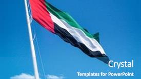  Presentation with uae - Beautiful PPT theme featuring pan card - national flag of uae flying backdrop and a teal colored foreground