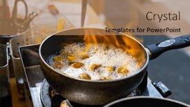  Presentation with clam - Presentation theme consisting of pan-fired-cooking-clam background and a coral colored foreground