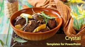  Presentation with sage - Colorful slide set enhanced with pan-fried chicken livers backdrop and a tawny brown colored foreground