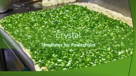  Presentation with onion - Presentation with pan-fry-green-onion-pan background and a tawny brown colored foreground