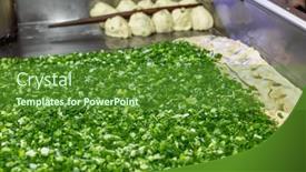  Presentation with onion - Theme featuring pan-fry-green-onion-pan background and a tawny brown colored foreground