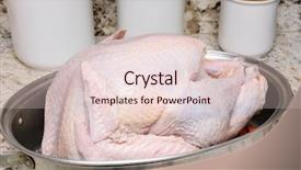  Presentation with thanksgiving potluck - Cool new slide deck with pan on a kitchen counter backdrop and a  colored foreground