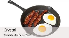 Presentation with eggs egg carton egg box - Audience pleasing presentation theme consisting of pan with bacon and eggs backdrop and a light gray colored foreground