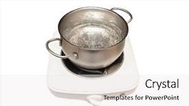  Presentation with electric - Amazing PPT theme having pan with boiled water backdrop and a white colored foreground