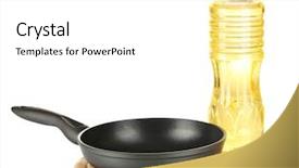  Presentation with oil - Slides featuring pan with bottle of oil background and a white colored foreground