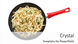  Presentation with chicken poultry farm white layer - Cool new PPT theme with pan with delicious chicken alfredo backdrop and a  colored foreground
