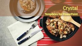  Presentation with chicken little chicks - PPT theme enhanced with pan with delicious chicken marsala background and a red colored foreground