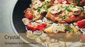  Presentation with chicken little chicks - Colorful PPT theme enhanced with pan with delicious chicken marsala backdrop and a  colored foreground