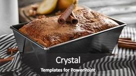  Presentation with baking cake - Cool new presentation design with pan with delicious cinnamon cake backdrop and a  colored foreground