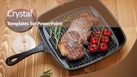  Presentation with cherry bloosom - Amazing presentation design having pan with glass of wine backdrop and a  colored foreground