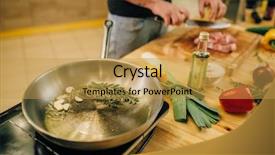  Presentation with chemomile herbs - Presentation consisting of pan with herbs and seasoning background and a  colored foreground