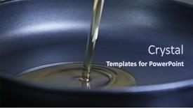  Presentation with olive oil - Colorful PPT layouts enhanced with pan-with-oil-cook-pours backdrop and a ocean colored foreground