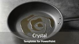  Presentation with oil - PPT theme having pan with oil on gray background and a dark gray colored foreground