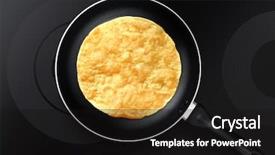  Presentation with pancake - Slides with pan with pancake on induction background and a black colored foreground