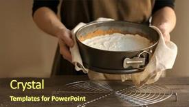  Presentation with baking cake - Amazing slide deck having pan with raw cheese cake backdrop and a  colored foreground