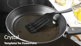  Presentation with vegetable oil - Audience pleasing slide deck consisting of pan with used vegetable oil backdrop and a  colored foreground