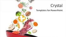  Presentation with freeze - Cool new slides with pan with vegetables in freeze backdrop and a white colored foreground