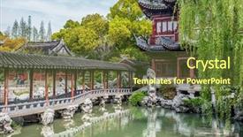  Presentation with china shanghai - Beautiful PPT theme featuring pan yunduan in shanghai backdrop and a tawny brown colored foreground