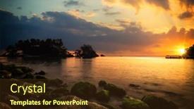  Presentation with virgin mary - Cool new presentation theme with panagias virgin mary island in parga greece backdrop and a tawny brown colored foreground