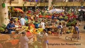  Presentation with food market - Beautiful PPT theme featuring panaji-india-january-16-2020 backdrop and a coral colored foreground