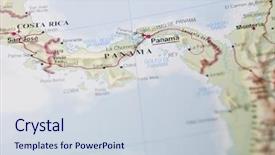  Presentation with central america - Theme having medical doctor female working with a microscope at laboratory in blue uniform background and a lemonade colored foreground