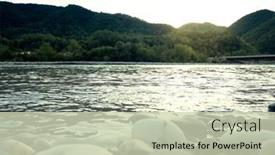  Presentation with river valley - Colorful PPT theme enhanced with panarama of mountain river valley backdrop and a soft green colored foreground