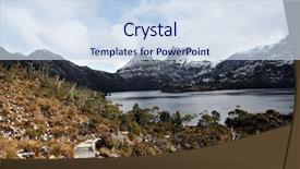  Presentation with mountain lake - Theme featuring panarama or tasmania's cradle background and a sky blue colored foreground
