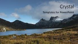  Presentation with dove - Cool new PPT theme with panarama or tasmania's cradle backdrop and a seafoam green colored foreground