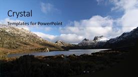 Presentation with mountain lake - Slides enhanced with panarama or tasmania's cradle background and a teal colored foreground