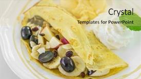  Presentation with pancake - Amazing slide deck having birthday frozen - pancake and fruit with ice backdrop and a yellow colored foreground