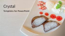  Presentation with pancake - Colorful slide deck enhanced with birthday frozen - pancake and fruit with ice backdrop and a soft green colored foreground