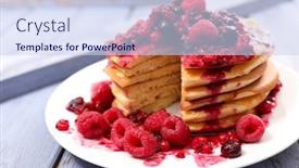  Presentation with pancake - Cool new presentation with pancake-pile-with-berry-fruit backdrop and a sky blue colored foreground