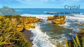  Presentation with powerful - PPT theme enhanced with pancake-rock-is-a-natural background and a light blue colored foreground