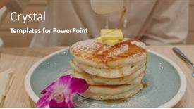  Presentation with pancake - PPT layouts having pancake-with-butter-and-honey background and a coral colored foreground