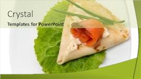  Presentation with pancake - PPT theme with pancake-with-salmon-and-mayo background and a yellow colored foreground