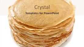  Presentation with pile - Theme having pancakes-pile-on-plate background and a yellow colored foreground