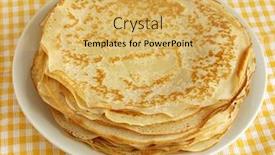  Presentation with tablecloth - Beautiful presentation featuring pancakes-pile-on-yellow-checker backdrop and a yellow colored foreground