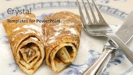  Presentation with powdered - Beautiful presentation featuring pancakes-sprinkled-with-a-layer backdrop and a coral colored foreground