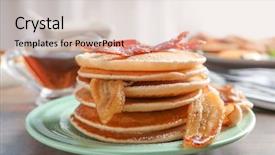  Presentation with dried banana chips - Theme with pancakes with bacon and banana background and a lemonade colored foreground