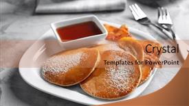  Presentation with banana - Amazing slide deck having pancakes with bacon and banana backdrop and a coral colored foreground
