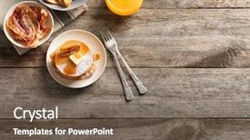  Presentation with business presentation for banana chips - Beautiful PPT layouts featuring pancakes with bacon and banana backdrop and a  colored foreground