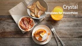  Presentation with table of contents - Slide deck with pancakes with bacon and banana background and a  colored foreground