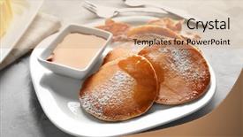  Presentation with electricity and banana tree - Colorful slide deck enhanced with pancakes with bacon and banana backdrop and a lemonade colored foreground