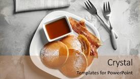  Presentation with bacon - Audience pleasing PPT layouts consisting of pancakes with bacon and banana backdrop and a coral colored foreground