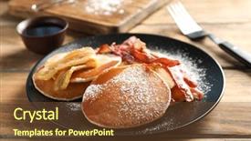  Presentation with plant tissue culture banana - Audience pleasing presentation design consisting of pancakes with bacon and banana backdrop and a tawny brown colored foreground