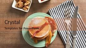  Presentation with avocado and banana smoothie - Slide deck enhanced with pancakes with bacon and banana background and a coral colored foreground