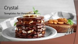  Presentation with electricity and banana tree - Presentation design having pancakes with banana and chocolate background and a light gray colored foreground